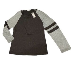 NWT Gray and White Long Sleeve Women's Top